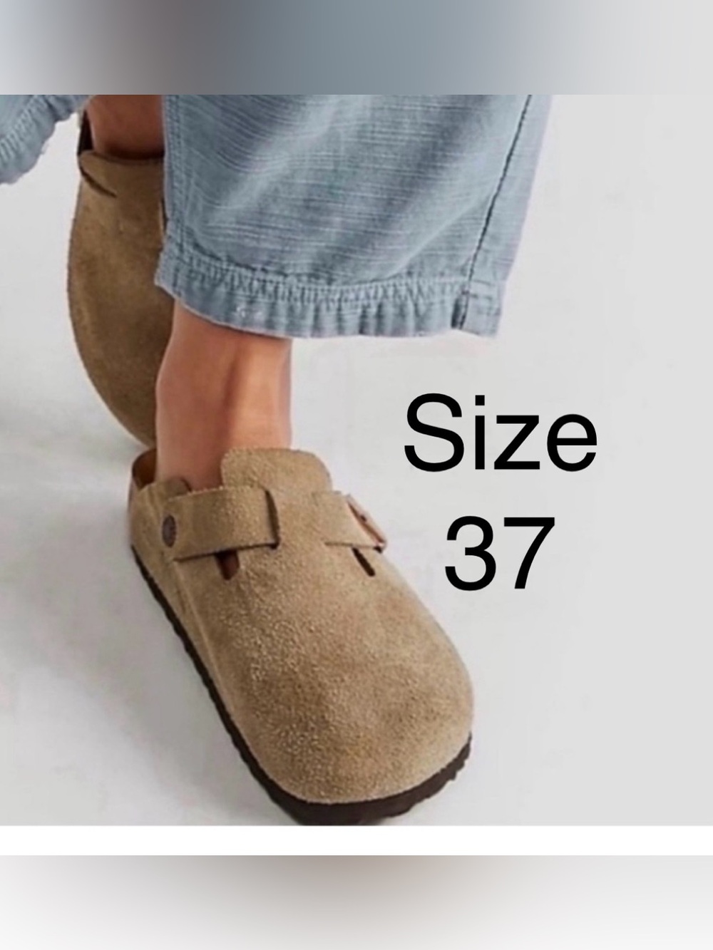 Birkenstock Arizona size 37 Suede Slip-On Clog-Taupe -NEW-